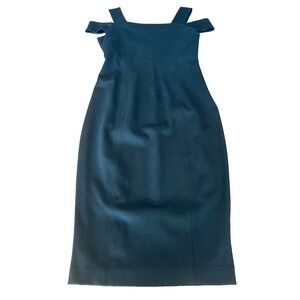 Meghan Markle size 6 black midi dress 4 straps bodycon whimsigoth, cocktails